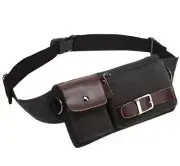 YB-01 Vintage Men's Waist Bag Sports Waist Pack Bum Bag Security Money Waist ...