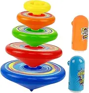 TOBBOMEY 1Set Stackable Gyro Tops with Launchers Safe Desktop Spinning for Hand Eye Coordination Motor Skills Development Fun for Boys