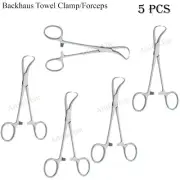 Backhaus Towel Clamp 11cm(4.5") Stainless Steel Surgical Hemostatic Forceps 5Pcs