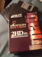 IMATION 3.5" BLANK FLOPPY DISKS 2HD FORMATTED 1.44MB LOT OF 8 BLACK