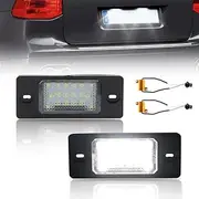 GSOWO 2 x LED Number Plate Lights for V-W GOLF5 Variant Pass-at 3bg Tiguan Touareg Bora Saloon/Variant, High-Quality Can-Bus Error Free 18 SMD Number Plate Light, Clear White