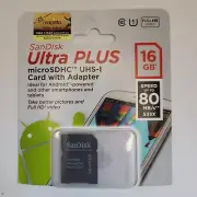 New SanDisk 16GB Micro SDHD Card with adapter for Smartphone Camera SD Card
