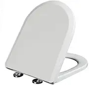 Toilet seat D Shape Toilet Seat Soft Close White, D Shaped Quick Release Toilet Seat with Adjustable Stainless Seat Hinges, Top Fixing Toilet Seat White,02D