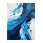Blue Black Abstract Painting Canvas Print