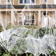 130sqm Halloween Spider Webs Decorations with 150 Extra Fake Spiders, Super Stretchy Cobwebs for Halloween Decor Indoor and Outdoor