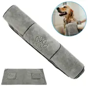Large Nylon Pet Towel Bathrobe with Pockets - Super Absorbent & Quick-Dry