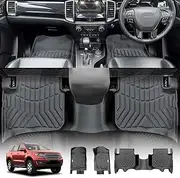 X-CAR 3D Floor Liner Carpet Complete Set for Ford Everest 2015-2022 Heavy Duty All Weather Rubber Car Mat