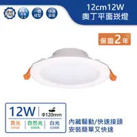 在飛比找蝦皮商城優惠-【舞光.LED】LED 12cm12W平面奧丁崁燈(黃光/自