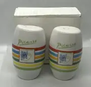 2007 Pablo Picasso Salt & Pepper Shakers Stripes Face Cubism Art Red Blue NIB