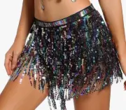 Sequin Skirt Hip Scarf Top Multilayer Belly Dance Belt Performance New Pkg Party