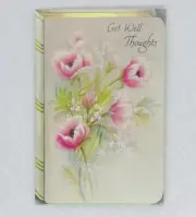 Get Well Card “Thought Of You” Roman 1.7 Quote Book Flower Cover Art P4