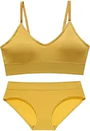 [Generic] Womens Lingerie Set Sexy Modern Cotton Bralette and Bikini Sexy Lingerie for Women Eyelash Bra and Panty Set Push Up Strap Bralette Lingerie Sets Underwear Underwear Briefs Packs