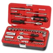 New Sidchrome 56pce Metric/AF 1/4“ & 3/8” Drive Socket & Spanner Set Torque PLUS