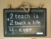 TEACHER GIFT,NEW,Chalkboard(11"x 7.125")w/Inspiring Message,Metal Frame,1/4"rope