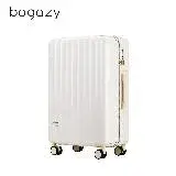 在飛比找遠傳friDay購物優惠-Bogazy 雅典美爵 20吋鏡面光感海關鎖可加大行李箱(奶