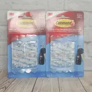 12 Count - 3M Command Clear Mini Hooks (12 Hooks / 16 Strips) - Holds 0.5 lb