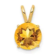 14K Yellow Gold 8mm Citrine pendant