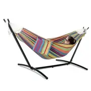 Double Hammock with Stand for Outside, Upgraded Spreader Bar, Heavy Duty Space