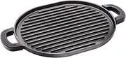 Nuwave Cast Iron Grill, 12.42”x10.21” Non-Stick Grilling Surface, Deep Grill Ridges, Pre-Seasoned, Stay-Cool Silicone Handles, Easy-to-Clean, Oven Safe, Stovetop, BBQ, Fire & Smoker, Induction-Ready