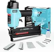 SHALL 18 Gauge Pneumatic Brad Nailer, 2 in 1, 18 GA Air Nail Gun and Crown Stapler, 800 Counts Brad nails (1", 2") and Narrow Crown Staples (1", 1-1/2") Included, for DIY Project, Upholstery