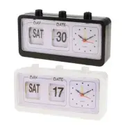 Retro Flip Clock with Day & Date Display - Vintage Digital Time & Calendar