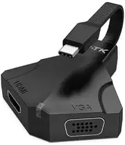 Watio Wave Adapter Hub - Type-C to HDMI 4K, VGA 1080P, Audio 3.5mm, Ideal for Connecting Multiple Devices with high Picture and Sound Quality.