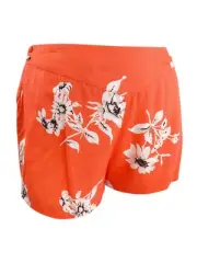 Volcom Women's Floral-Print Shorts (L, Orange)