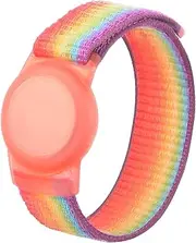 AirTag Bracelet for Kids, AirTag Wristband Kids, AirTag Watch Band Nylon for Kids Children Elder. (Rainbow)