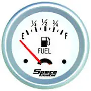 Speco Gauge 2-5/8" Fuel Level & Sender Universal White / Silver 537-06