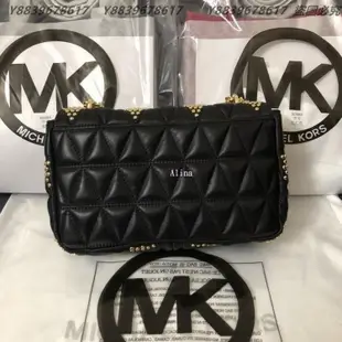 美國代購MICHAEL KORS MK 新款菱格鉚釘 鍊條單肩包 斜背包  輕奢時尚