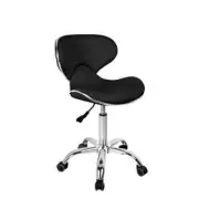 Black/Silver Cosmetic Stool Hydraulic Swivel Height Adjustable Gabbiano Q-4599