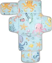Reusable Toddler Changing pad with Tissue Pocket Waterproof Pads for Baby Lightweight & Foldable Changing Station
