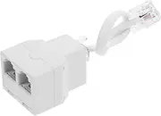 PLAFOPE Telephone Line Adapter Phone Cable Splitter Phone Line Splitter Cable Adapter for Telephones Telephone Splitter Part Phone Supply Phone Lines Converter Phone Supplies White Plastic