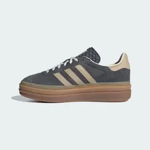 【adidas 愛迪達】休閒鞋 女鞋 運動鞋 厚底 麂皮 三葉草 GAZELLE BOLD W 霧灰 IE0428