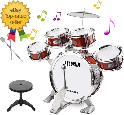 Kid Drum Set for Toddlers 1-3 Jazz Drum Set for Kids Age 3-5 with 5 Drums