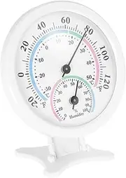 Toddmomy Mini Thermometer and Hygrometer Humidity Meter Indoor Accurate Multifunctional Patio Room Inside Outdoor Thermometer Shower Temperature Gauge Office Thermometer Plastic White