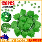 120pcs Artificial Ivy Leaf Vine Plant Garland Fake Foliage Green Wedding Party