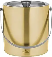 Viners Barware Gold Double Wall Ice Bucket, 1.5 L