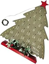 IMIKEYA Rustic Christmas Tree Countdown Calendar Advent Decor for Holiday Home Unique Holiday Table Decoration Christmas Party Favor