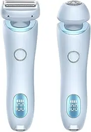 Dusk Razor, Dusk Razor for Women Glide Pro 3.0, 2 in 1 Wet & Dry Waterproof Electric Razors for Women with Removable Head, Gentle On Skin, for Leg Arm Underarm Bikini Area (Blue)