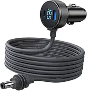 Luocute 3 in 1 Car Charger, DC Power Cable 12V-48V with USB C PD 140W USB A QC 35W Ports Digital Voltage Display for Cars Trucks RVs Boats (10FT/)