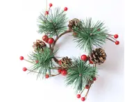C142 Christmas Decoration Garland Red Pine Cone Decoration Pine Cone Garland Window Decoration Christmas Tree Pendant