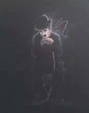Charlie Chaplin Original Portrait signed by artist Thel Arthur