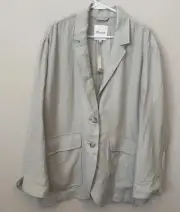 Madewell Linen XL Women's Breezewoven Larsen Blazer Ashen Sage Large NWT