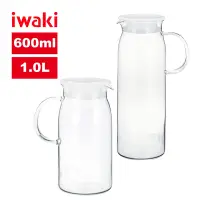在飛比找Yahoo奇摩購物中心優惠-【iwaki】耐熱玻璃水壺600ml+1.0L