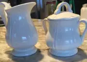 Red-cliff Pottery Sugar And Creamer