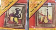 Columbia Minerva Needlepoint with Picture Frame Lot 2305 & 2307 Still Life Fruit