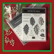Stampin' Up! LEAVES OF HOLLY Stamps, HOLLY BERRY Dies, DSP & Elements *NEW* #217