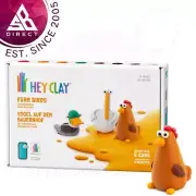 Hey Clay Farm Birds Medium Set with Soft Modelling Air Dry Clay 6 Cans│3+ Ages