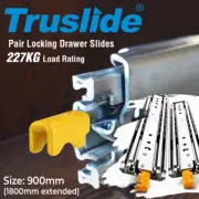 Locking Drawer Slides 900mm (1800mm Extended) 227KG Heavy Duty Draw Slide